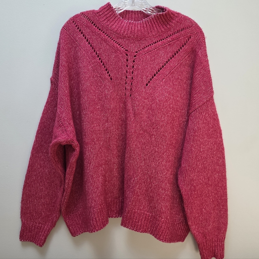 BANANA REPUBLIC | Pink Chunky Knit Sweater, Sz. L